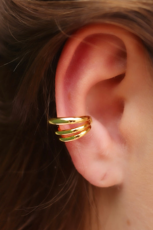 Earcuff Dorado Líneas